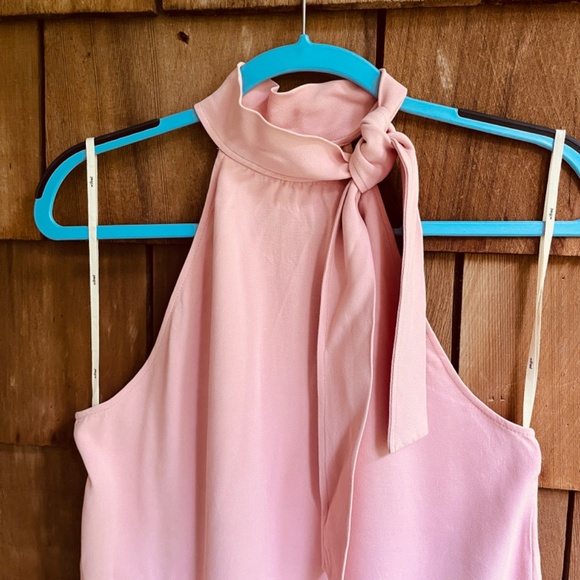 Wilfred Aritzia Light Pink Halter Tank Top Sleeveless Cowl Tie Neck Women Size M - Picture 4 of 10